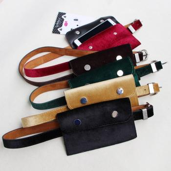 All-Match Flannel Belt Punk Style Phone Package For Women