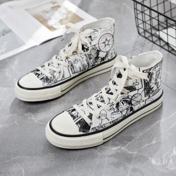 Autumn Rubber Winter Canvas Graffiti Pattern Shoes