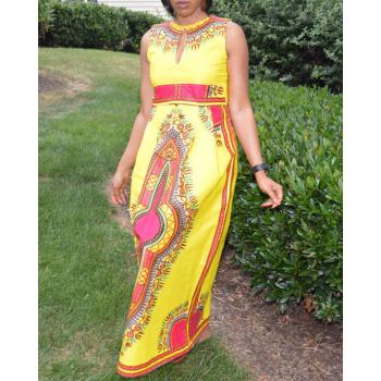Big Skirt Fashion Classic Printing Chinese Style Dress