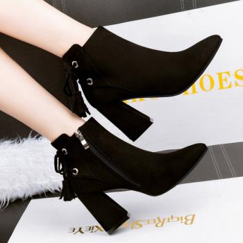 Bow Short European Style Women's Boots Sexy Slim Martin Boots