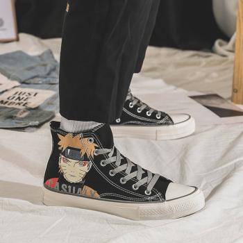Cartoon High-Heeled Board Shoes Anime Canvas Shoes