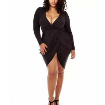 Casual Package Hip V-Neck Large Yard Dress
