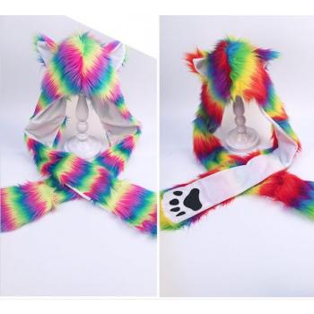 Colors-Bar Pattern Fashionable Scarves Animal Winter Gloves