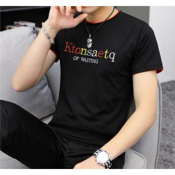 Cotton Youth T-Shirt Embroidered Tops For Men