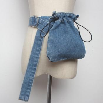 Denim Fashion Waist-Bag Drawstring All-Match Belt