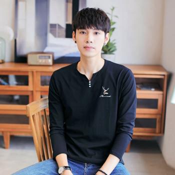 Embroidered Korean Style T-Shirt Casual V-Neck Tops