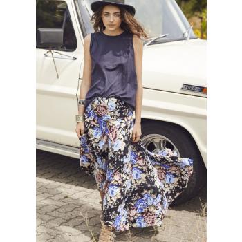 European Style Retro Long Skirt Large Yard Printing Skirt