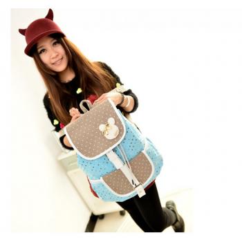 Fashion Canvas Students Pack Polka Dot Backpack