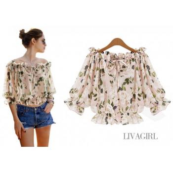 Fashion Chiffon Shirt European Style Tops For Women