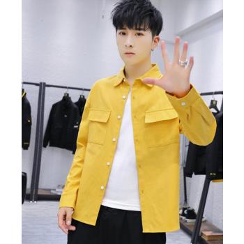Fashion Korean Style Casual Shirt Handsome Pocket Work Clothing