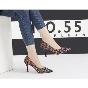 Fine-Root Slim Shoes Weave High-Heeled Shoes For Women