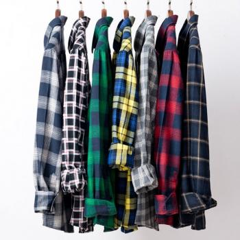 Flannel Plaid Casual Sueding Long Sleeve Shirt
