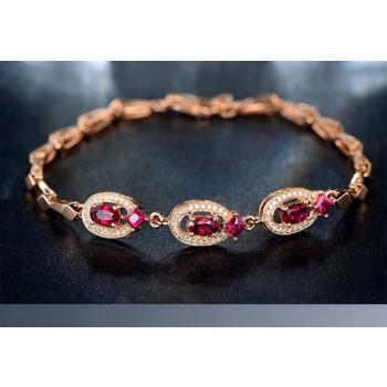 Gilded European Style Inlay Red Silver Creative Bracelets