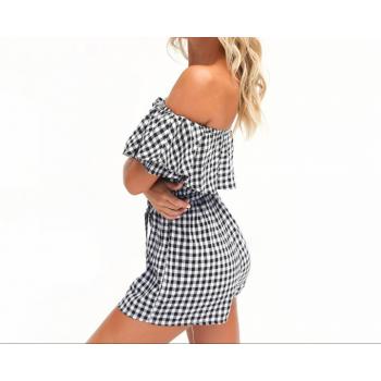 Horizontal Collar European Style Conjoined Shorts