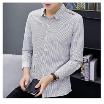 Korean Style Plus Velvet Shirt Casual Autumn Tops For Men