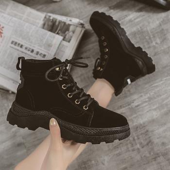 Locomotive Heighten Short Boots Plus Velvet Shoes