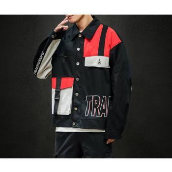Loose Personality Coat Pocket Autumn Tops For Men