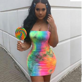 Package Hip Blooming Summer Slim Sexy European Style Dress