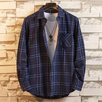 Plaid Casual Long Sleeve Flannel Pure Cotton Shirt