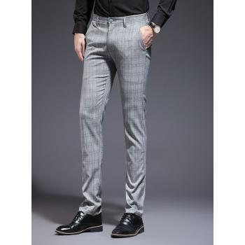Plaid Personality Long Pants Business Pants For Men