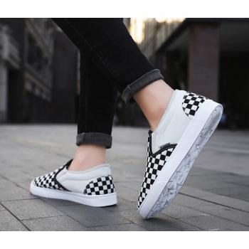 Plus Velvet Korean Style Shoes Plaid Board Shoes For Men