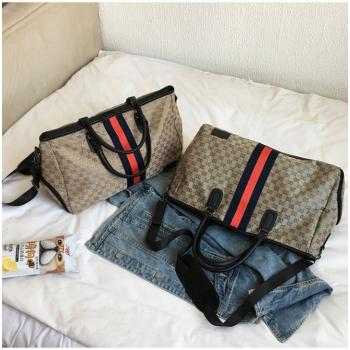 Portable Fashion Unisex Mixed Colors Stripe Shoulder Travel Bag