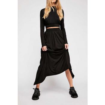 Round Neck Tops Long Dress 2Pcs Set For Women