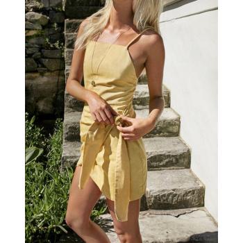 Sandy Beach Frenum Dress Irregular Bow Strap Dress