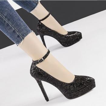 Sexy Pointed Platform Sequins High-Heeled Shoes For Women