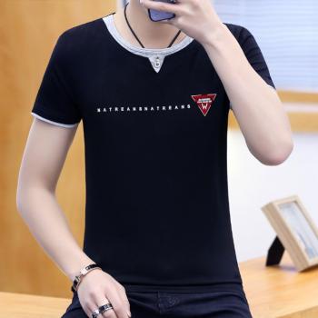 Short Sleeve Pure Pseudo-Two T-Shirt Fashion Boy Tops For Men