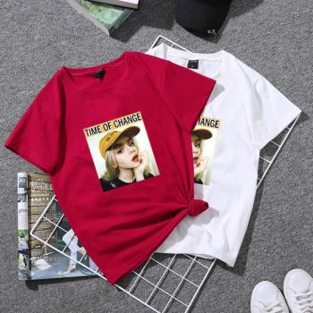 Short Sleeve White Couple Clothes Korean Style Tops