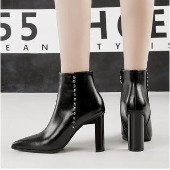 Side Zipper Pointed Short Boots Sexy Women's Boots