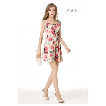 Sleeveless European Style Sleeveless Dress Long Dress