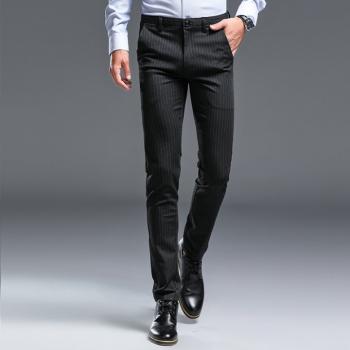Slim Autumn Stripe Pants Korean Style Fashion Suit Pants