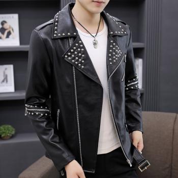 Slim Handsome Leather Coat Fashion Jacket For Men