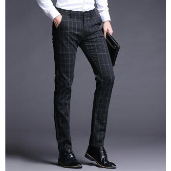 Slim Plaid Casual Pants Business Long Pants
