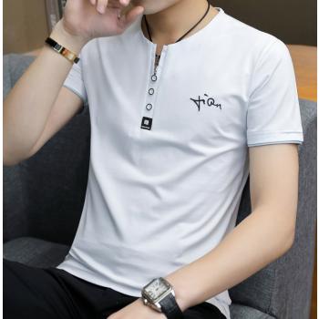Slim V-Neck Summer T-Shirt Fashion Short Sleeve Tops For Men