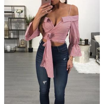 Sling Bandage Strapless European Style Nightclub Sexy Tops