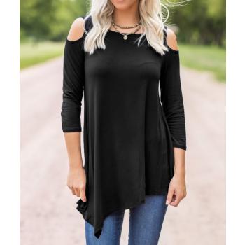 Strapless Sexy Irregular Hem European Style Nightclub T-Shirt