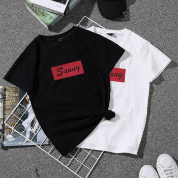 Summer Short Sleeve Tops White Loose Couple Clothes