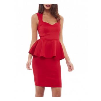 Tight Lotus Leaf Edges V-Neck Long Sexy Splice Dress