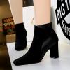 European Style Splice Thick Square Head Slim Short Boots
