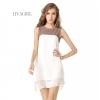 Irregular Double European Style Chiffon Splice Dress