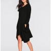 Irregular Pocket Pure Autumn Korean Style Dress