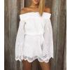 Lace Horizontal Collar Spring Dress