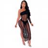 Net Hole Perspective Sexy Dress 2Pcs Set For Women