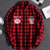 Pure Cotton Printing Casual Plaid Long Sleeve Shirt For Men