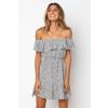 Short Sleeve Wavelet Point Flat Shoulder Printing Dress