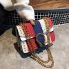 Shoulder Messenger Rivet Mixed Colors Chain Bag For Women