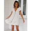 Spring And Summer Single-Breasted V-Neck Dress
